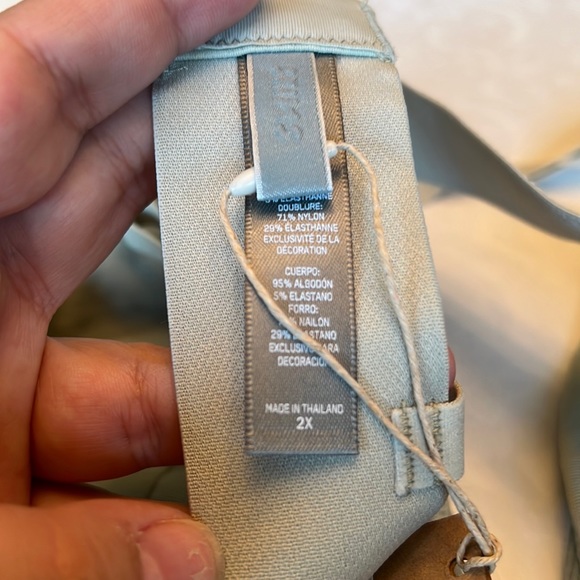 SKIMS COTTON PLUNGE BRALETTE Mineral Size 2X New - Picture 7 of 8